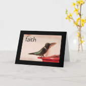 Sympathiekaart: Hummingbird w verse on Faith Kaart (Gele Bloem)