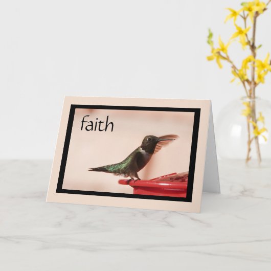Sympathiekaart: Hummingbird w verse on Faith Kaart (Gele Bloem)