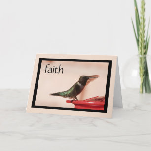 Sympathiekaart: Hummingbird w verse on Faith Kaart