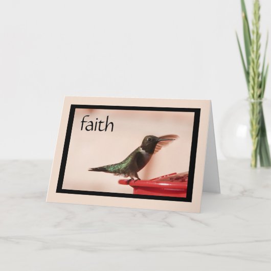 Sympathiekaart: Hummingbird w verse on Faith Kaart (Voorkant)