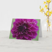 Sympathiekaart met close-up van paarse dahlia kaart (Gele Bloem)