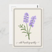  sympathiekaart met handgetekende bloem briefkaart (Voorkant / Achterkant)