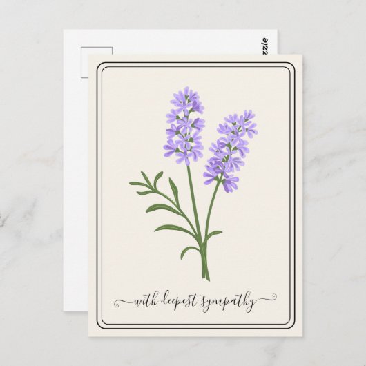 sympathiekaart met handgetekende bloem briefkaart (Voorkant / Achterkant)