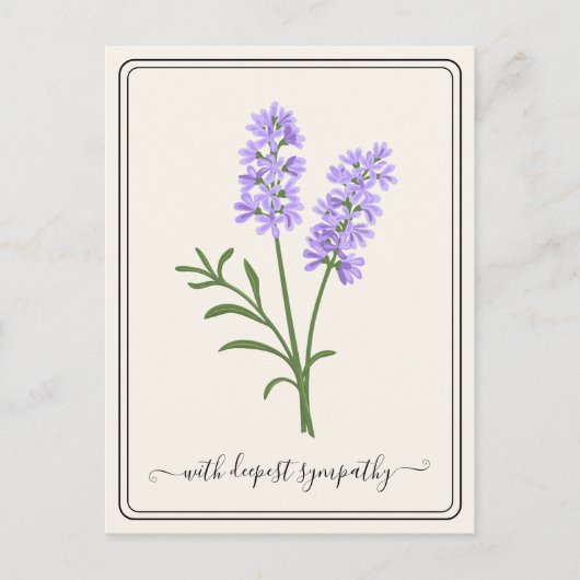  sympathiekaart met handgetekende bloem briefkaart (Voorkant)