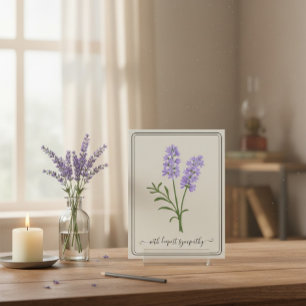 sympathiekaart met handgetekende bloem briefkaart