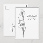  sympathiekaart met handgetekende iris briefkaart (Voorkant / Achterkant)