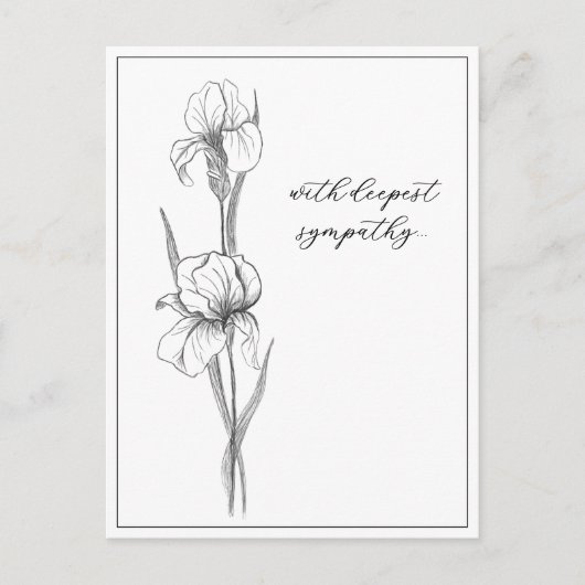 sympathiekaart met handgetekende iris briefkaart (Voorkant)