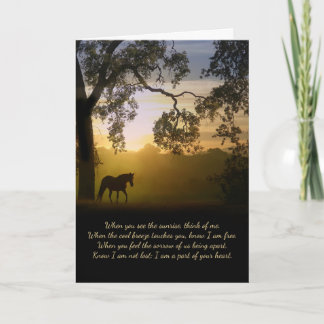 Sympathiekaart met paard en spiritueel gedicht kaart