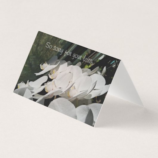 Sympathiekaart met witte mot orchideeën kaart (Voorkant)