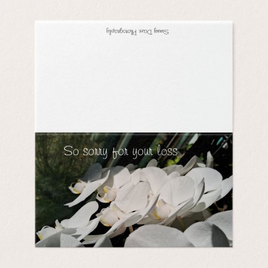 Sympathiekaart met witte mot orchideeën kaart (Buitenkant ongevouwen)