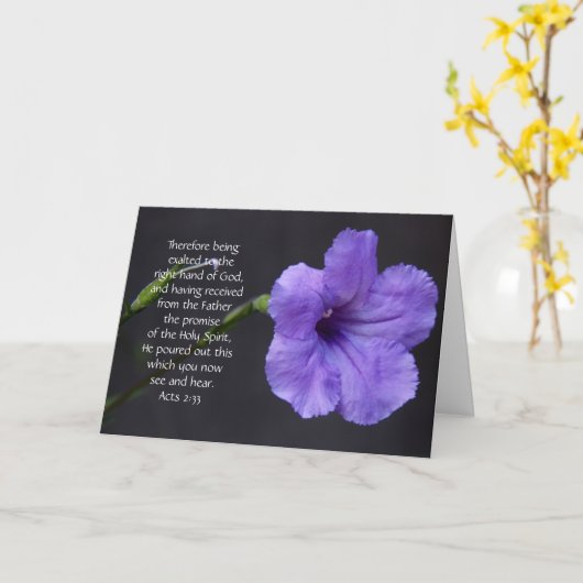 Sympathiekaart, Paarse bloei, Bijbelvers over het  Kaart (Gele Bloem)