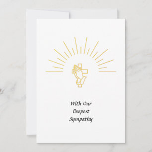 Sympathiekaart Praying Hands Cross Spiritueel Whit