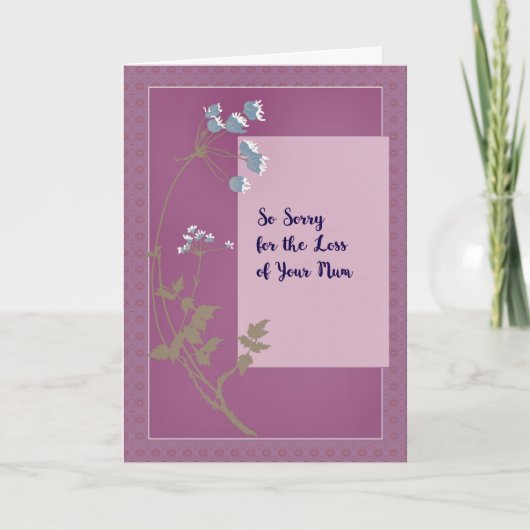 Sympathiekaart verlies van moeder lavender met blo kaart (Voorkant)