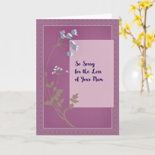 Sympathiekaart verlies van moeder lavender met blo kaart (Gele Bloem)