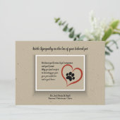Sympathiekaart voor afdrukken in Paw Kaart (Staand voorkant)