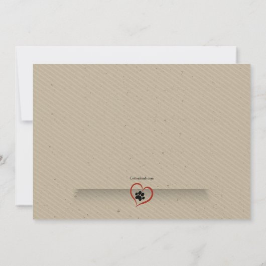 Sympathiekaart voor afdrukken in Paw Kaart (Achterkant)