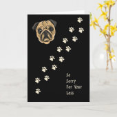 Sympathiekaart voor een Pet Pug in Black Kaart (Gele Bloem)