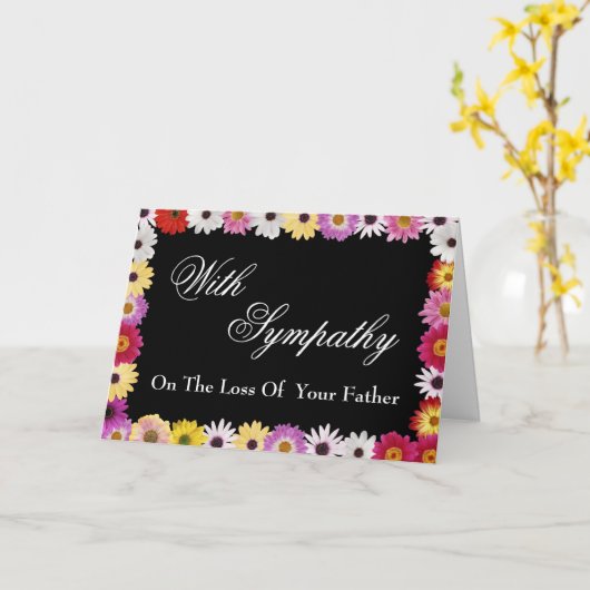Sympathiekaart voor het verlies van vader kaart (Gele Bloem)