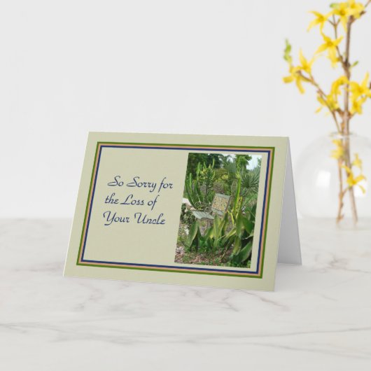 Sympathiekaart voor oom met een bank en Planten Kaart (Gele Bloem)