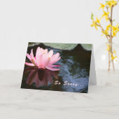 Sympathiekaart voor zuster met roze water Lily Kaart (Gele Bloem)