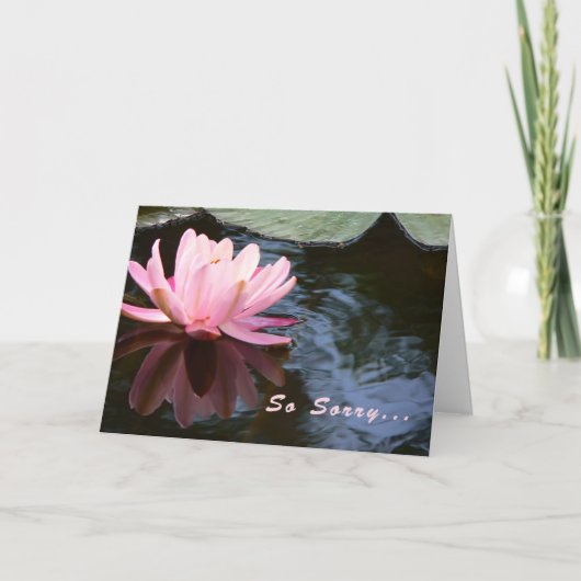 Sympathiekaart voor zuster met roze water Lily Kaart (Voorkant)