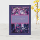 Sympathiekaart voor zuster verlies in paarse bloem kaart (Gele Bloem)