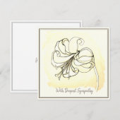 Sympathiekaart voor zwarte en witte Lily-tekening (Voorkant / Achterkant)