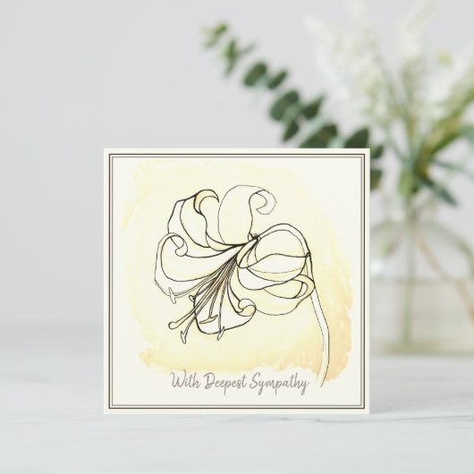  Sympathiekaart voor zwarte en witte Lily-tekening (Staand voorkant)