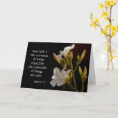 Sympathiekaart, Witte bloemen, Bijbelvers over gel Kaart (Gele Bloem)