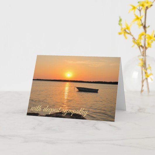 Sympathiekaart zonsondergang met bootje van Jo Afb Kaart (Gele Bloem)