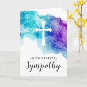 Sympathiekaarten met cross-paarse aqua-waterverf kaart (Gele Bloem)