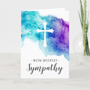 Sympathiekaarten met cross-paarse aqua-waterverf kaart