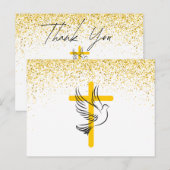 Sympathieke begrafenis - Bedankkaart - Faux Glitte Briefkaart (Voorkant / Achterkant)