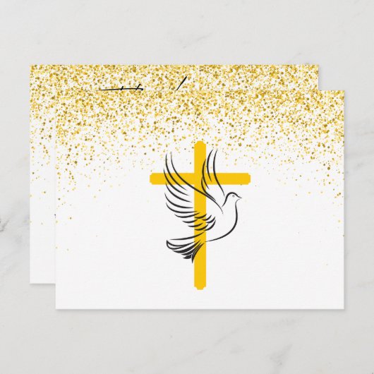 Sympathieke begrafenis - Bedankkaart - Faux Glitte Briefkaart (Voorkant / Achterkant)