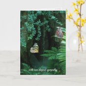 sympathiepaar vlinders in de tropische tuin kaart (Gele Bloem)