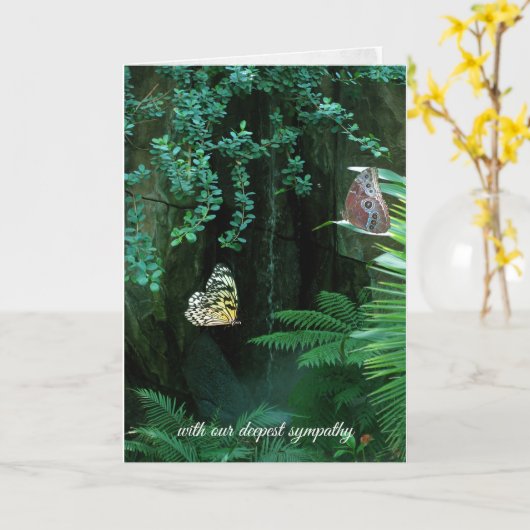 sympathiepaar vlinders in de tropische tuin kaart (Gele Bloem)