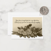 Sympathikaart rozen Flower Bouquet Branch Notitiekaartje (Voorkant / Achterkant in situ)