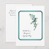 Sympathikaart Vogelboom Blauwgroen Lijst Wit (Voorkant / Achterkant)