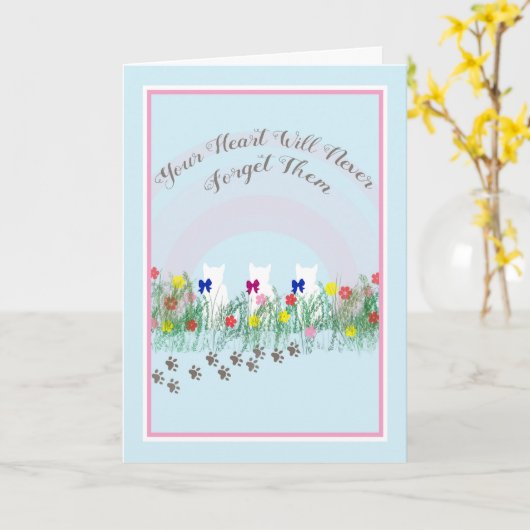 Sympathikaart voor drie katten kaart (Gele Bloem)