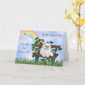 Sympathikaart voor gezelschapsdieren met witte kat kaart (Gele Bloem)