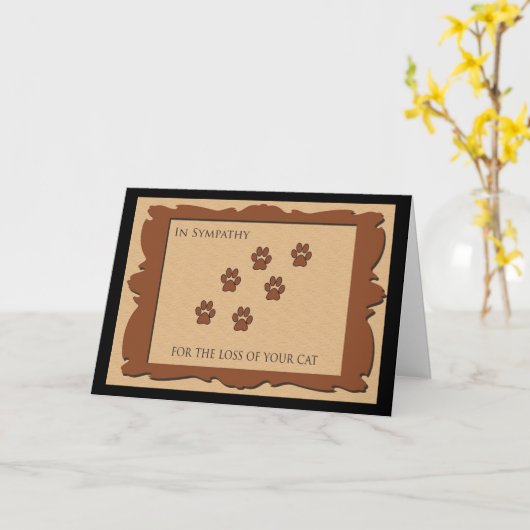 Sympathikaart voor verlies van kat kaart (Gele Bloem)