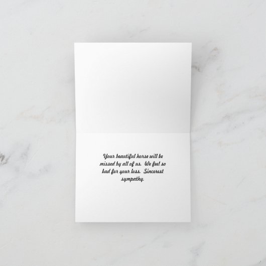 Sympathikaart voor verlies van paarden kaart (Binnen)