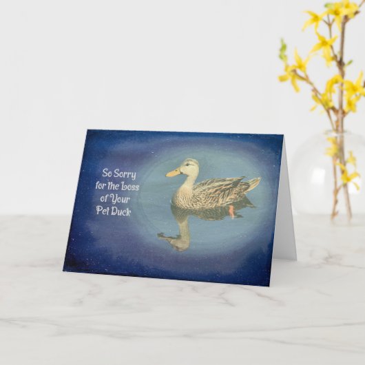 Sympathikaart voor verlies van Pet Duck Kaart (Gele Bloem)