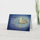 Sympathikaart voor verlies van Pet Duck Kaart (Voorkant)