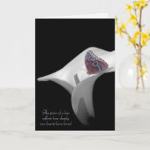 Sympathische vlinder in calla lily kaart (Gele Bloem)