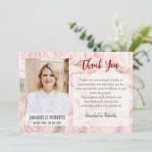 Sympathy Boeket van Soft Pink Roses Fotobegrafenis Bedankkaart (Staand voorkant)