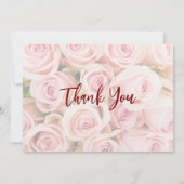 Sympathy Boeket van Soft Pink Roses Fotobegrafenis Bedankkaart (Achterkant)
