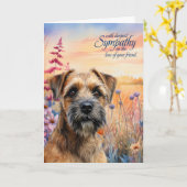 Sympathy Border Terrier Dog Wildflower Meadow Kaart (Gele Bloem)