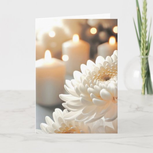 Sympathy Candle en Chrysanthemum Kaart (Voorkant)