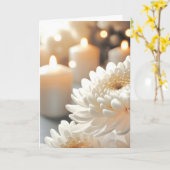 Sympathy Candle en Chrysanthemum Kaart (Gele Bloem)